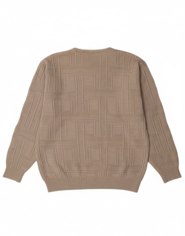 NICK TAYLOR Mens Crew Neck Jumper Sweater Medium Grey Acrylic