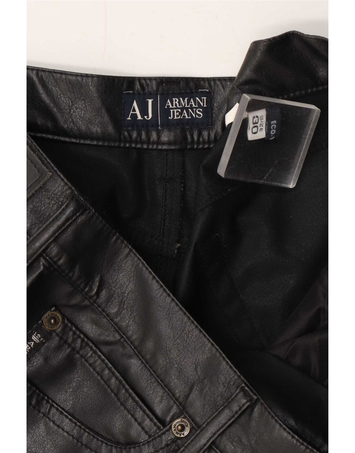 Armani ženske kožne hlače W30 L35 crne