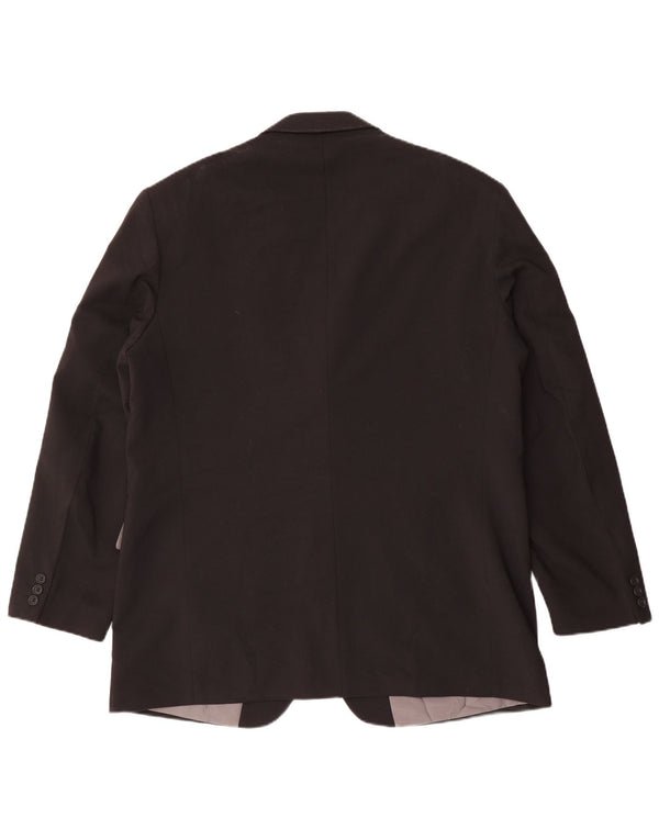 Marks & Spencer Mens 3 Button Blazer Jacket UK 44 XL Black Polyester
