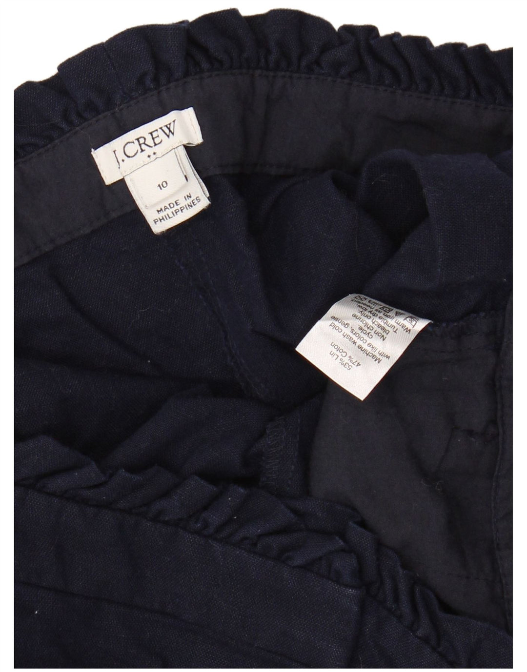 J. CREW Ženske chino kratke hlače visokog struka US 10 Large W30 Mornarsko plava lanena