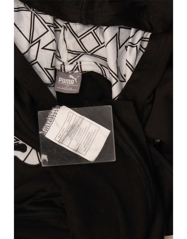Puma Boys Graphic Hoodie Džemper 12-13 godina veliki crni poliester