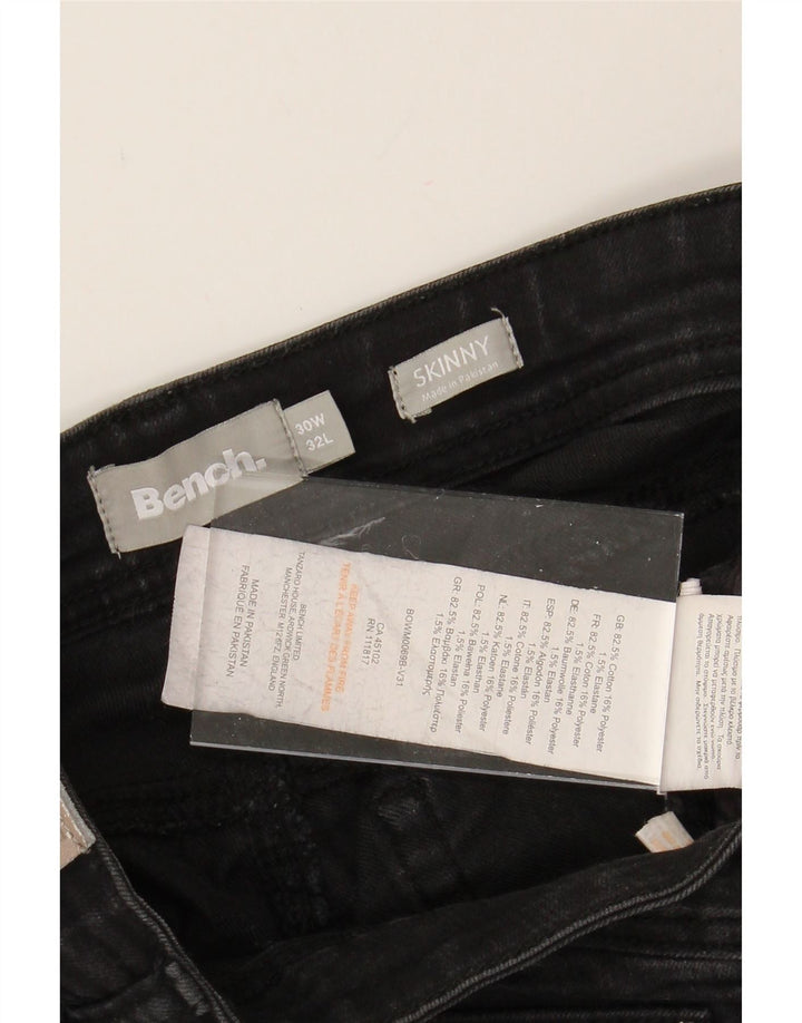 BENCH Womens Skinny Jeans W30 L32 Black Cotton Vintage Bench and Second-Hand Bench from Messina Hembry 