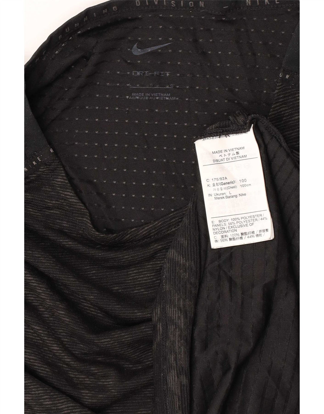 Nike Ženska Dri Fit majica kratkih rukava s apstraktnim uzorkom UK 14 velika crna