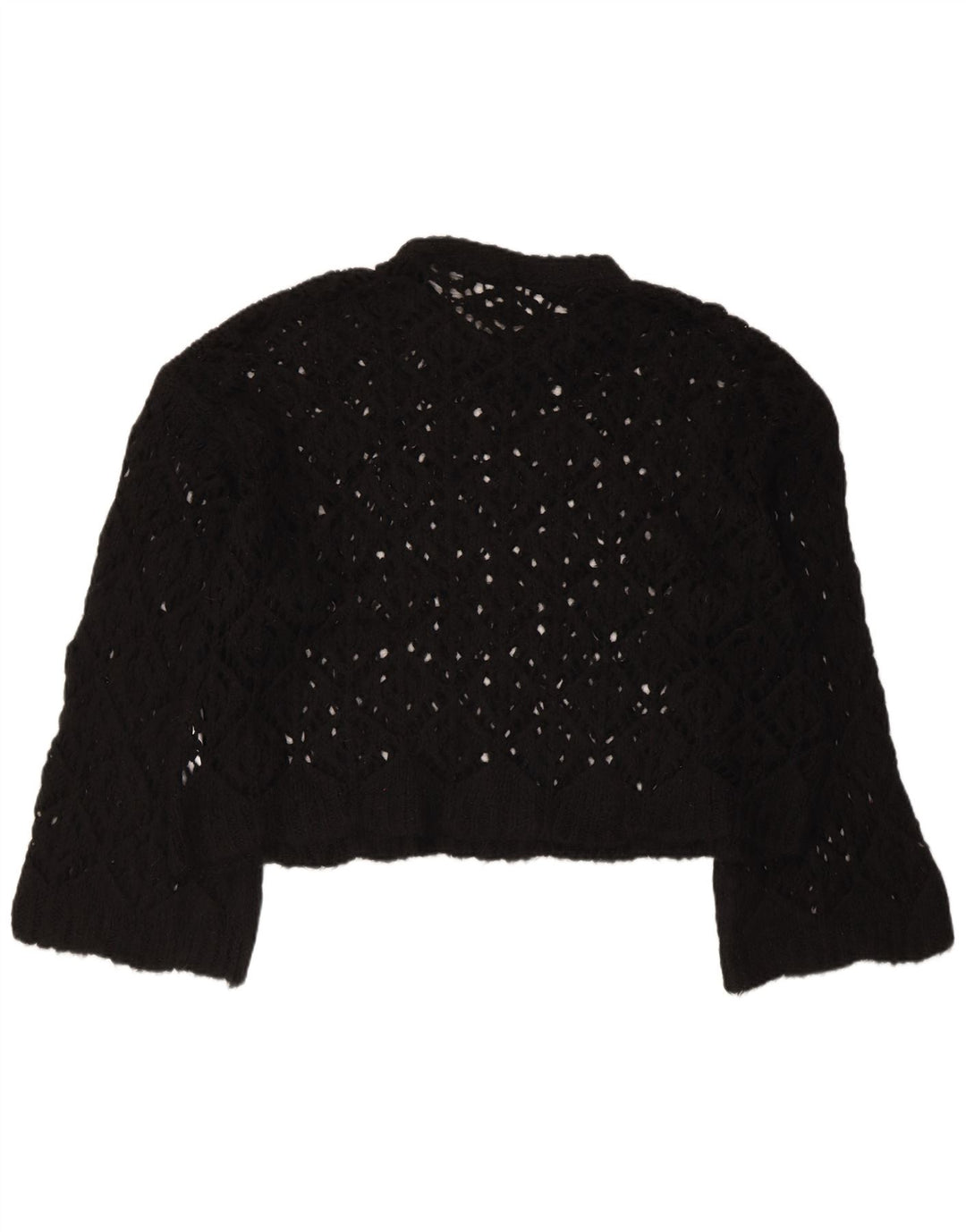 ZARA ženski kratki džemper s kratkim izrezom UK 16 Veliki crni