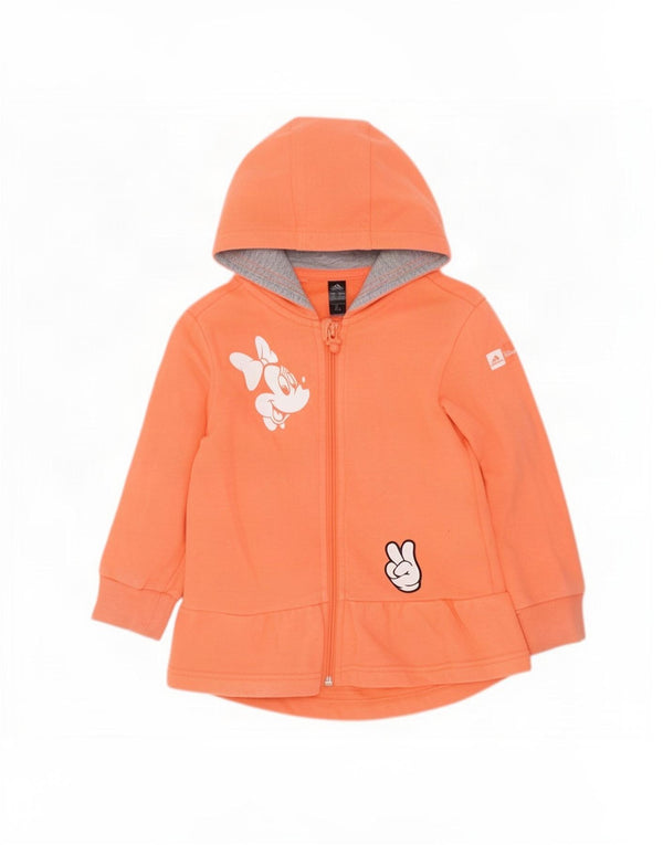 Adidas pulover s kapuljačom s kapuljačom za djevojčice, Disney Graphic, 18-24 mjeseca, narančasta