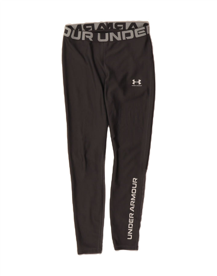 UNDER ARMOUR Womens Graphic Leggings UK 14 Medium  Grey Polyester Vintage Under Armour and Second-Hand Under Armour from Messina Hembry 