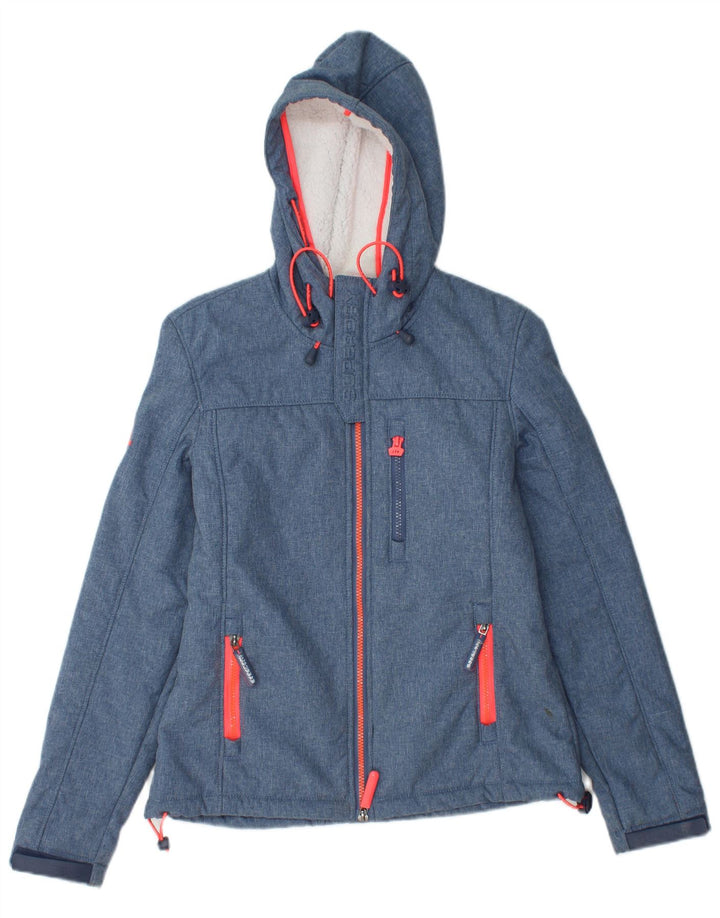 SUPERDRY ženska jakna Sherpa Windtrekker s kapuljačom UK 6 XS plava