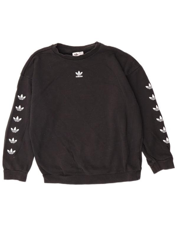 Adidas ženski džemper prekomjerne majice s grafičkim motivima UK 12 Srednje crni pamuk