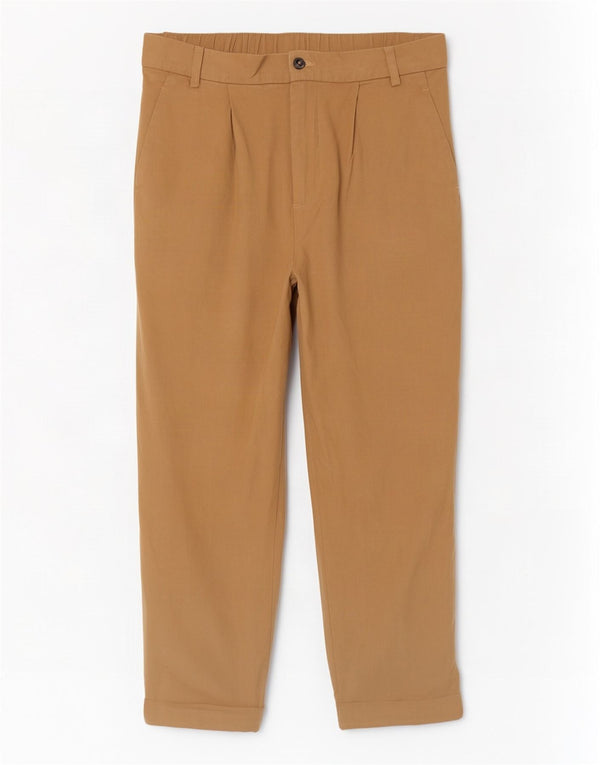 Zara Womens High Waist Tapered Chino Trousers XS W24 L21 Beige