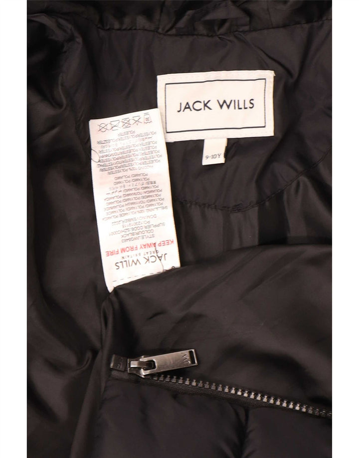 Podstavljena jakna s kapuljačom Jack Wills za dječake 9-10 godina od crnog poliamida