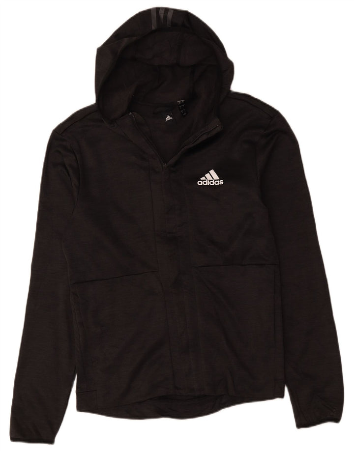 Adidas muška trenirka s kapuljačom, mala siva gornja jakna od poliestera