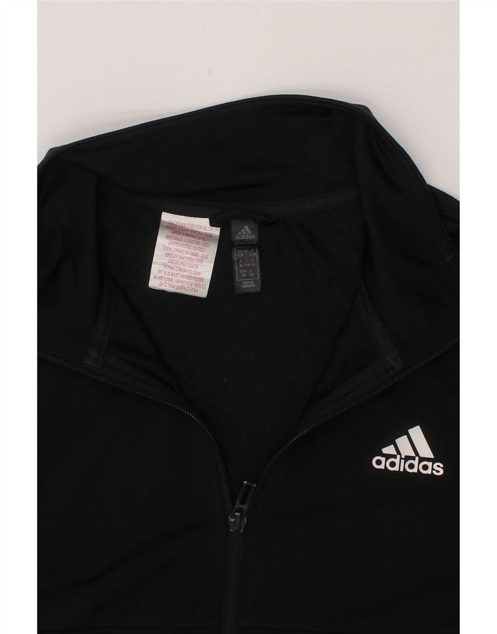 ADIDAS Boys Tracksuit Top Jacket 13-14 Years Black Polyester Vintage Adidas and Second-Hand Adidas from Messina Hembry 