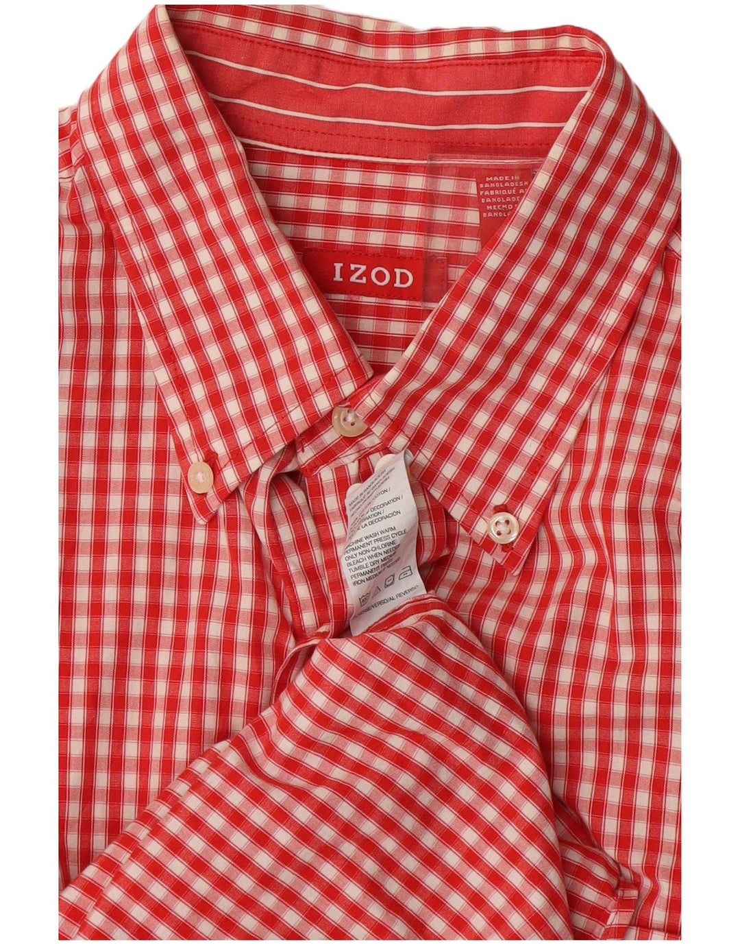 IZOD Muška košulja srednje crvene boje od gingham pamuka