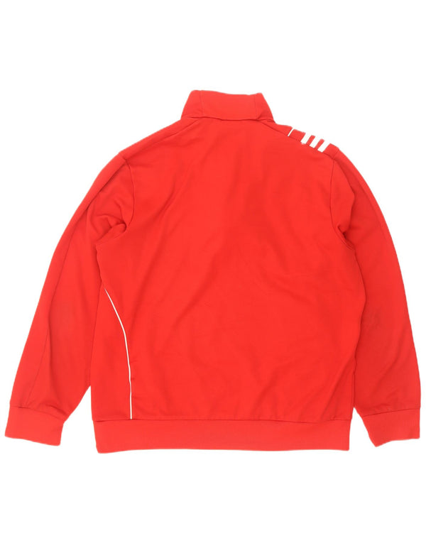 Adidas muška majica s izrezom s patentnim zatvaračem UK 40/42 srednje crvena poliester