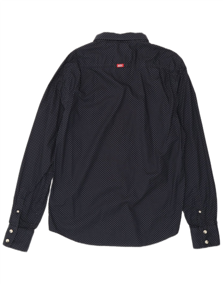 Superdry muška košulja XL tamnoplavi pamuk na točkice