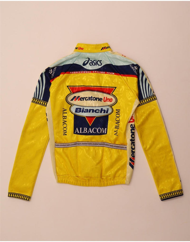 Asics muška trenirka s grafičkim motivima, velika jakna od poliestera žute boje