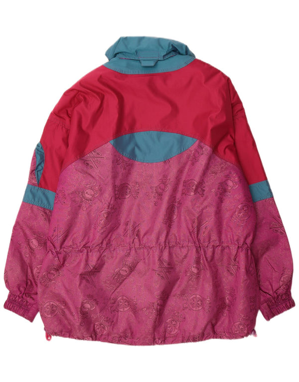 Vintage ženski pulover Prevelika skijaška jakna UK 16 Large Pink Colourblock