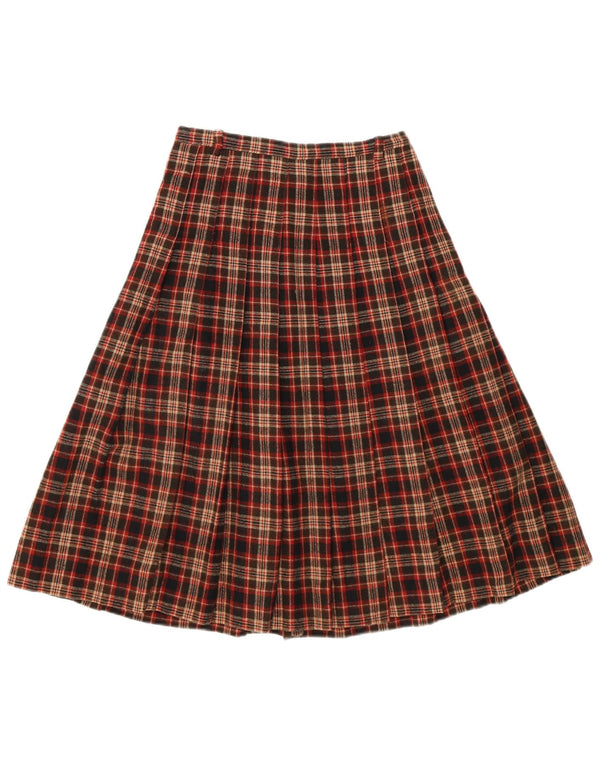 Vintage Womens Knife Pleated Skirt W24 XS Red Plaid Classic