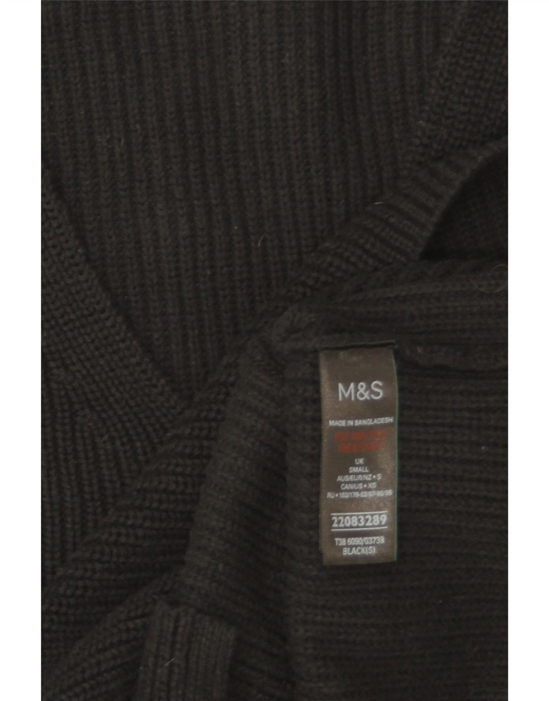Marks & Spencer ženski veliki džemper s V-izrezom UK 10 Mali crni