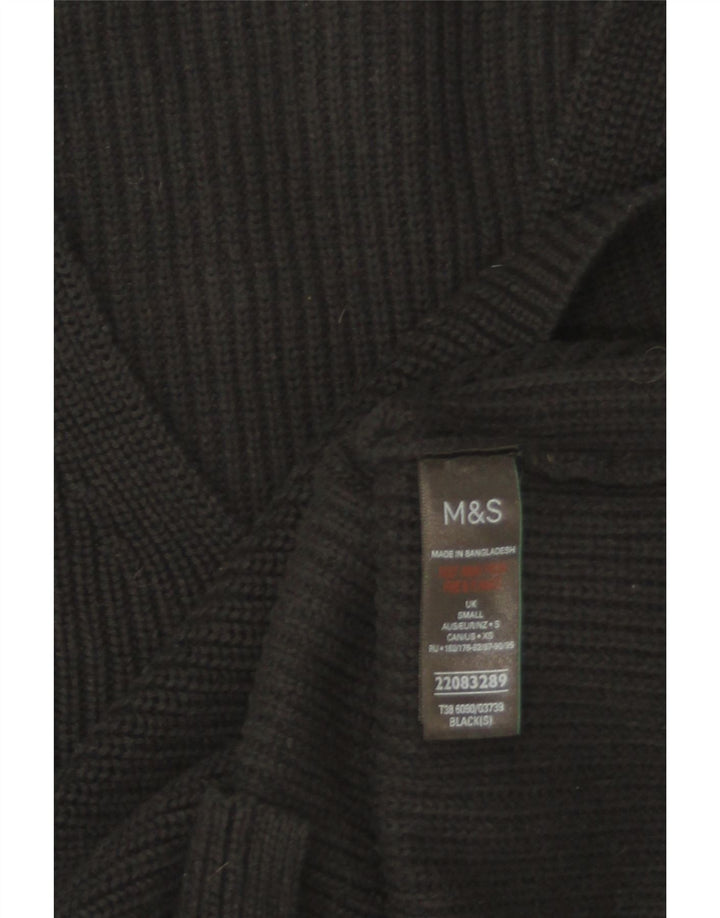 Marks & Spencer ženski veliki džemper s V-izrezom UK 10 Mali crni