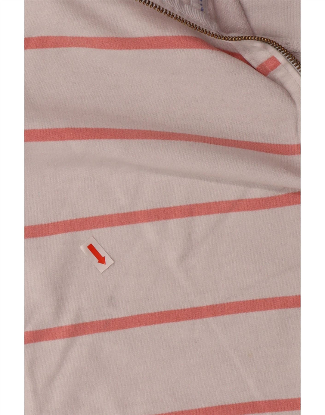 CREW CLOTHING Ženska majica s izrezom s patentnim zatvaračem UK 12 srednje bijele pruge