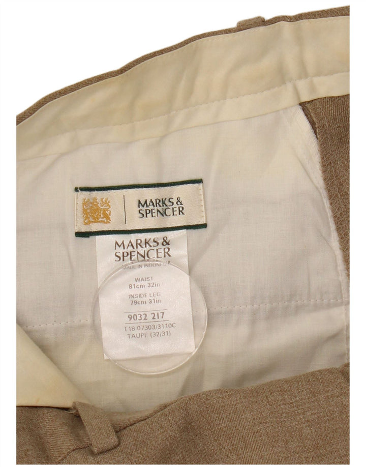 Marks & Spencer muške ravne chino hlače W32 L31 bež poliester