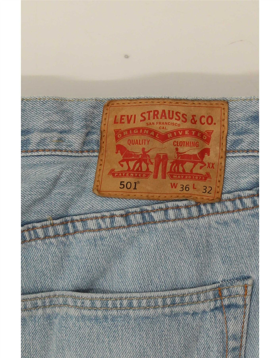 Levi's muške 501 ravne traperice W36 L32 plavi pamuk