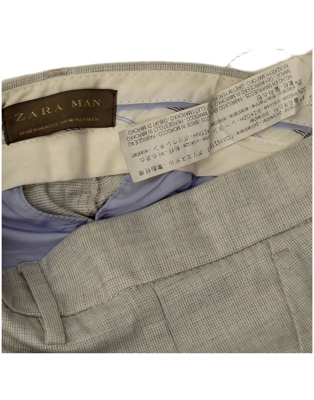 Zara muške chino hlače s klinovima EU 40 srednje veličine W31 L24 sivi poliester
