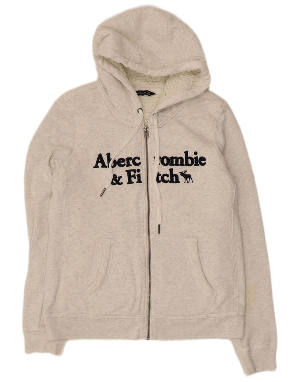 Abercrombie & Fitch Ženska majica s kapuljačom s patentnim zatvaračem UK 14 srednje siva