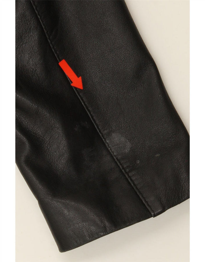 VINTAGE Womens Leather Coat UK 18 XL Black Leather Vintage Vintage and Second-Hand Vintage from Messina Hembry 