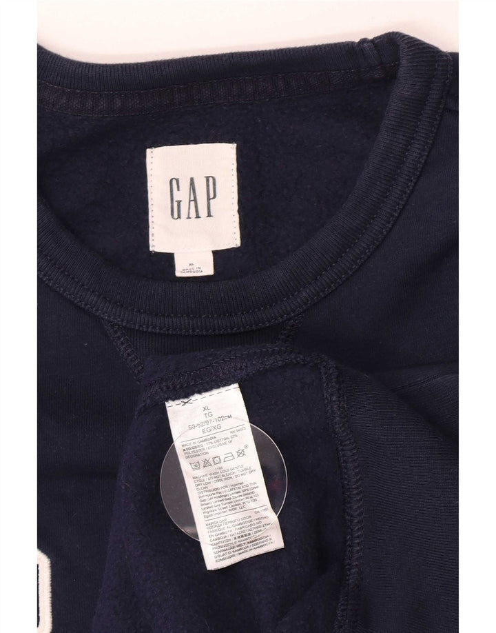 Gap muški džemper s grafičkim motivima XL tamnoplavi pamuk