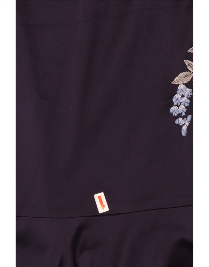 KAREN MILLEN Ženska haljina bez naramenica UK 10 Mala ljubičasta cvjetna svila