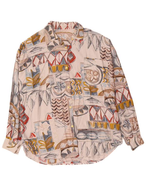 VINTAGE ženska košulja UK 18 XL bijela patchwork