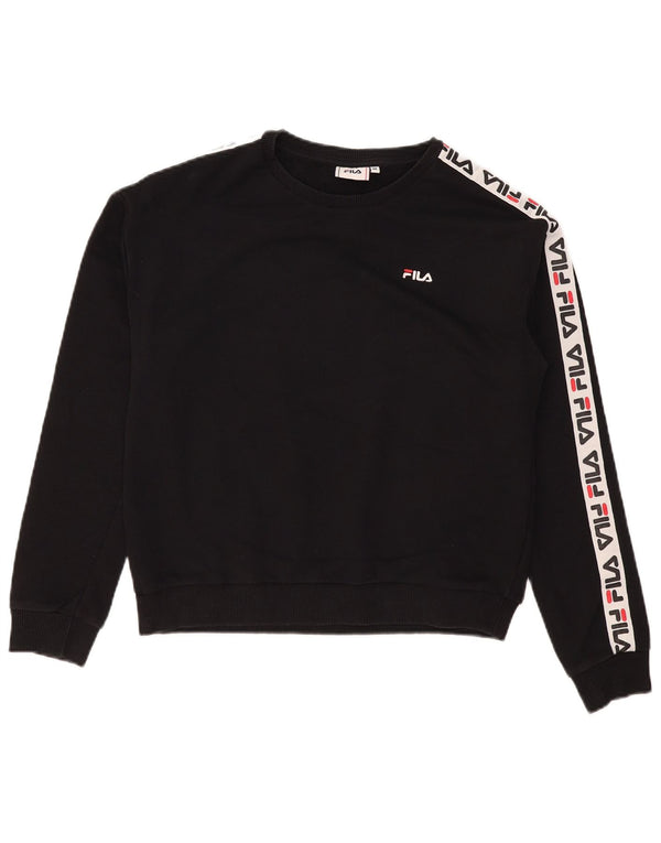 Ženska trenirka Fila Graphic Sweatshirt UK 14 srednje crna pamuk
