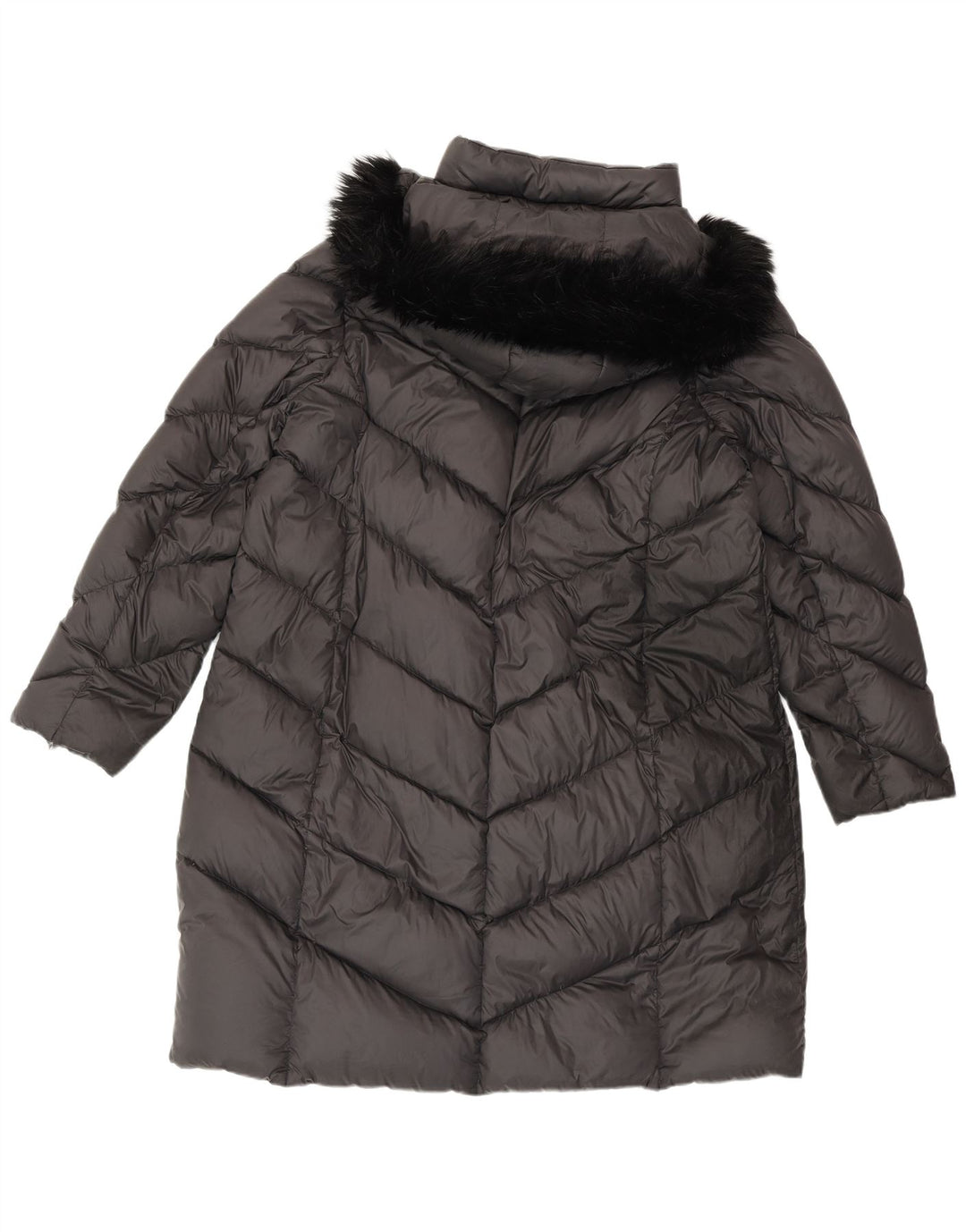 MICHAEL KORS Ženski podstavljeni kaput s kapuljačom UK 18 XL sivi najlon