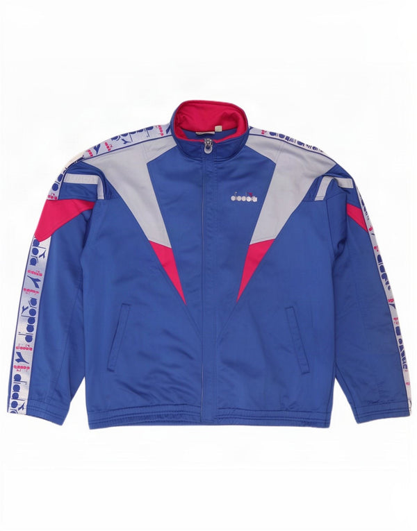 Diadora muška trenirka s grafičkim motivima, gornja jakna UK 46 XL, plava boja