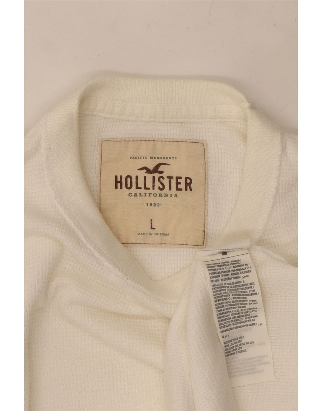 HOLLISTER Muška majica dugih rukava, veliki bijeli pamuk