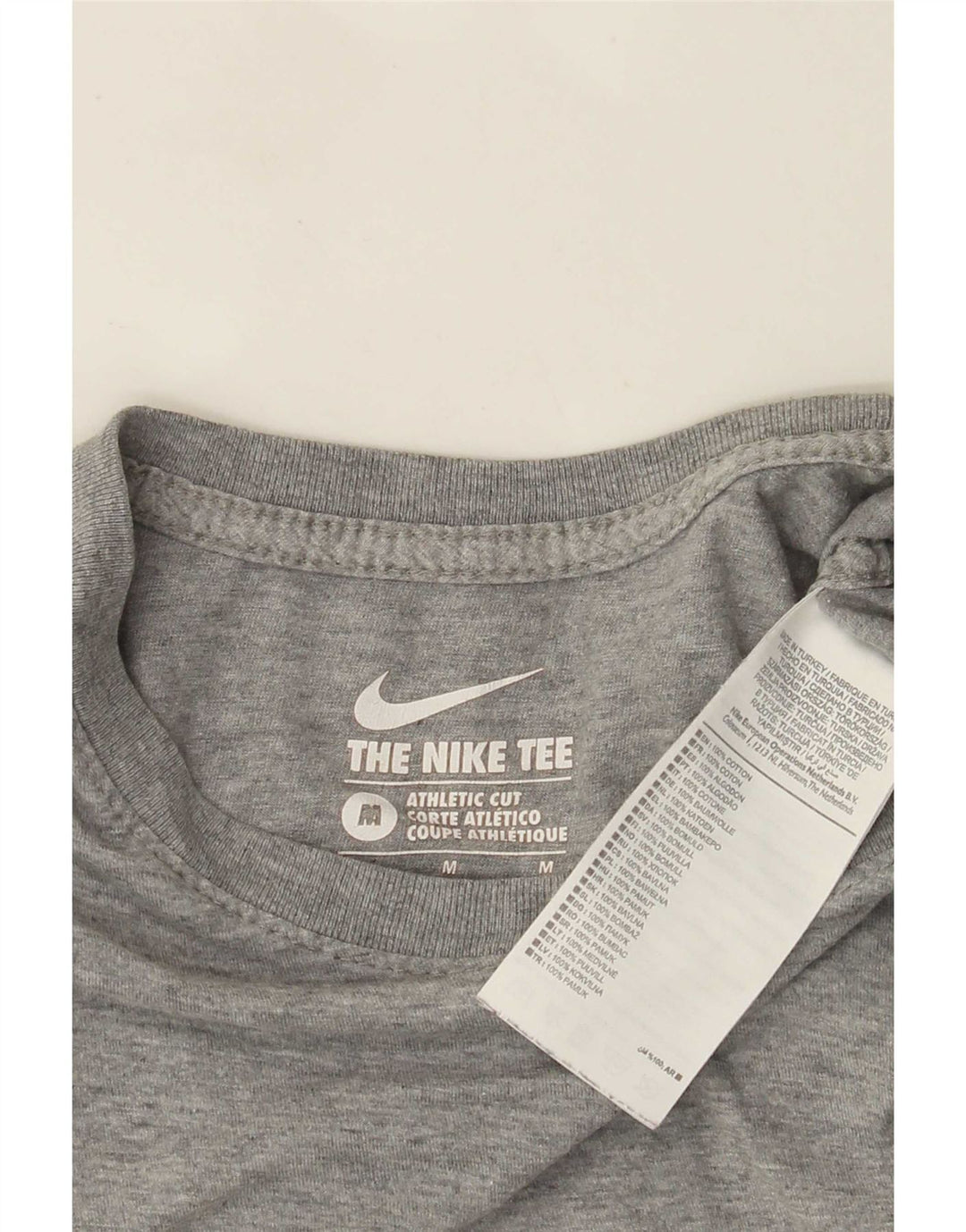 Nike muška majica s kratkim rukavima atletskog kroja srednje sivi pamuk