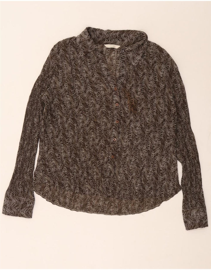 Marks & Spencer ženska košulja bluza UK 18 XL smeđa geometrijski poliester