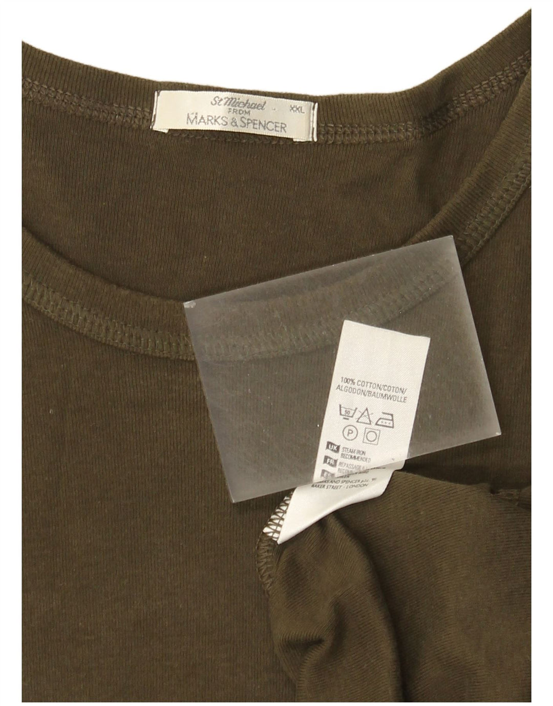 Marks & Spencer muška majica dugih rukava 2XL kaki pamuk