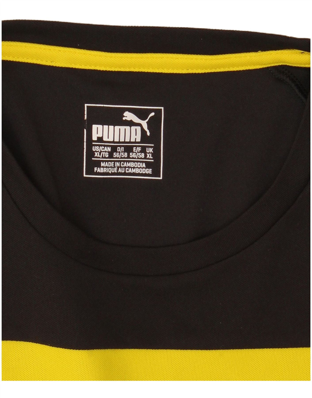 PUMA Mens T-Shirt Top XL Black Colourblock