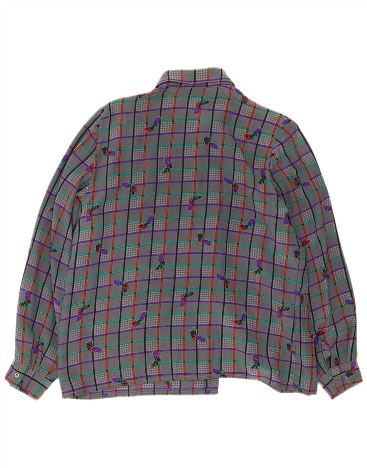 Vintage ženska košulja bluza UK 18 XL sivi karirani