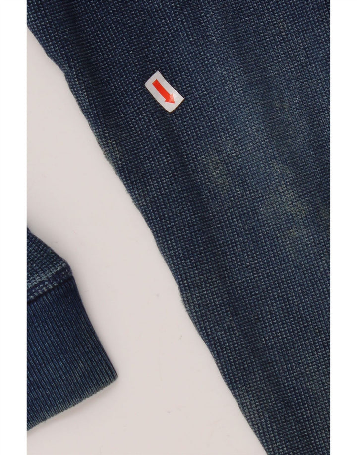 FAT FACE Muški pulover s kapuljačom na patentni zatvarač srednje tamnoplavi pamuk