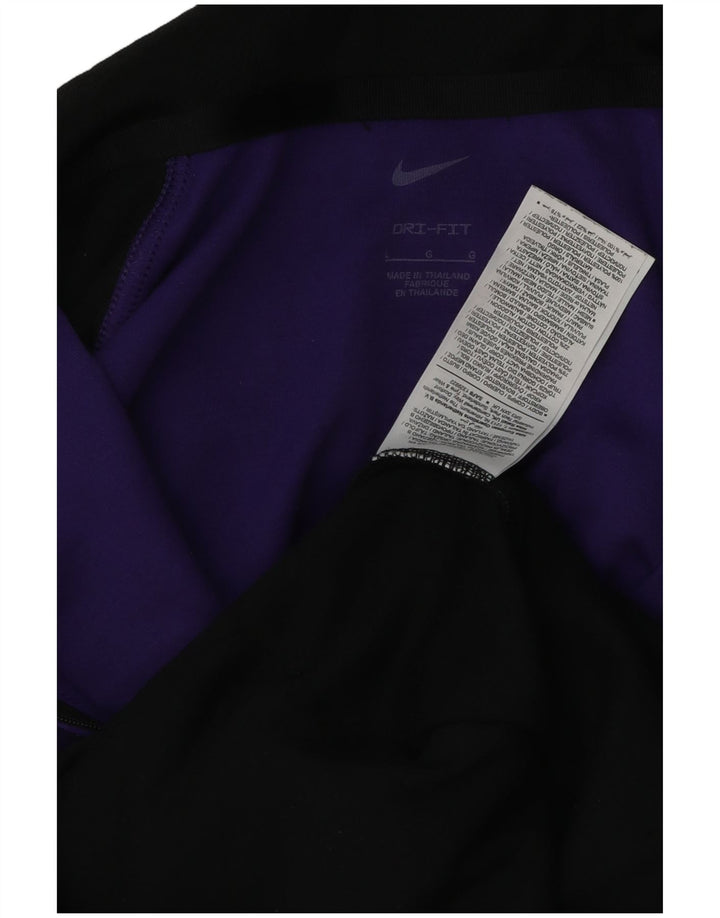 Nike muška majica s kapuljačom i izrezom s patentnim zatvaračem, veliki crni poliester u boji
