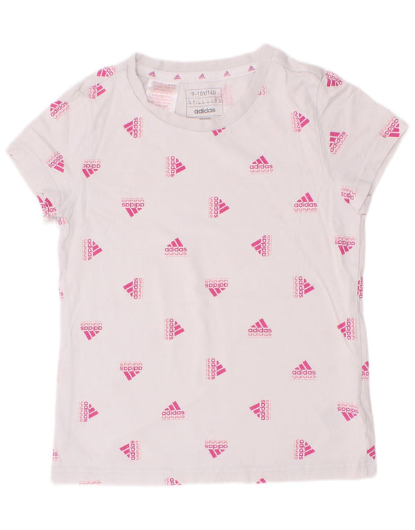 Majica kratkih rukava Adidas za djevojčice, 9-10 godina, bijeli pamuk