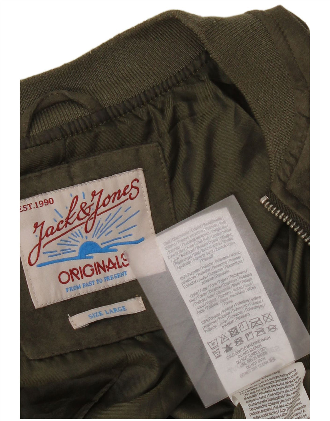 Jack & Jones muška bomber jakna UK 40 veliki kaki poliester