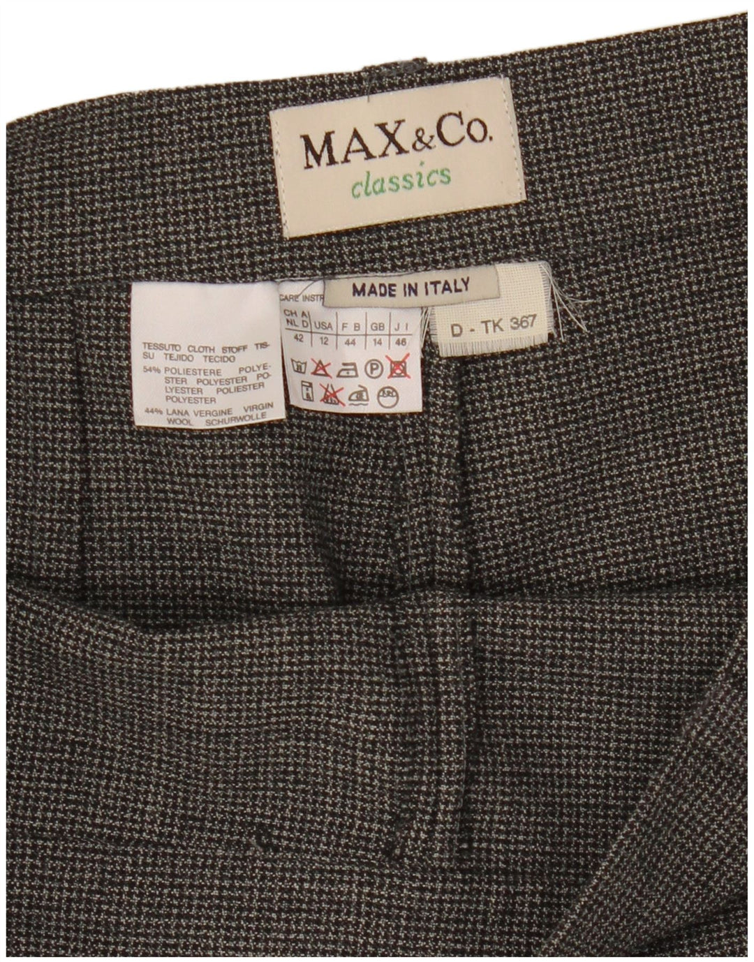 Max & Co. Ženske klasične odijelne hlače UK 14 Large W30 L32 Siva