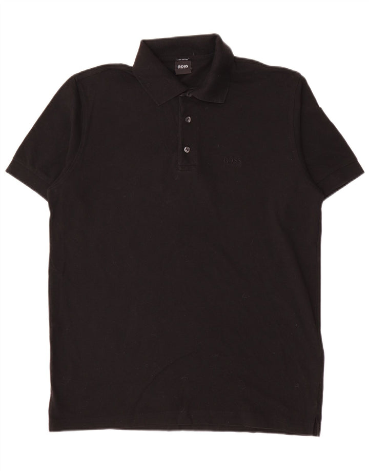 Hugo Boss muška polo majica srednje crne pamučne boje