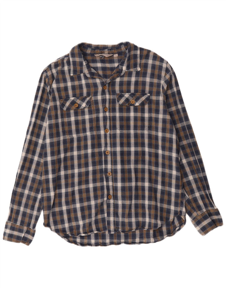 Mountain Warehouse muška flanelska košulja XL plavi karirani pamuk
