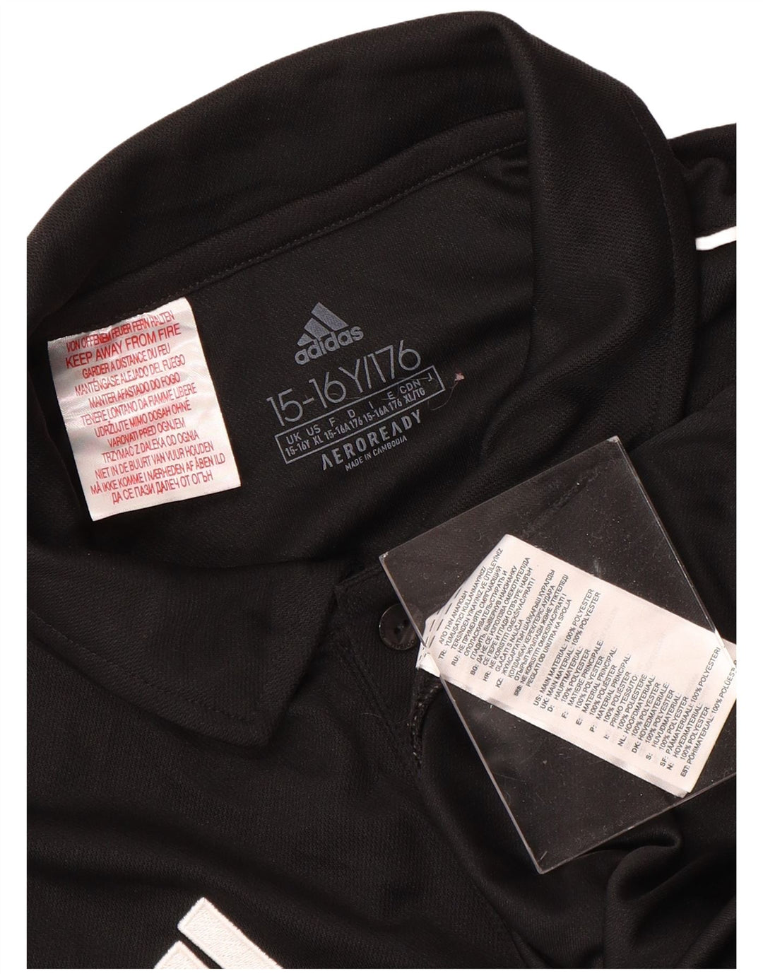 ADIDAS Boys Aeroready polo majica 15-16 godina crna poliester